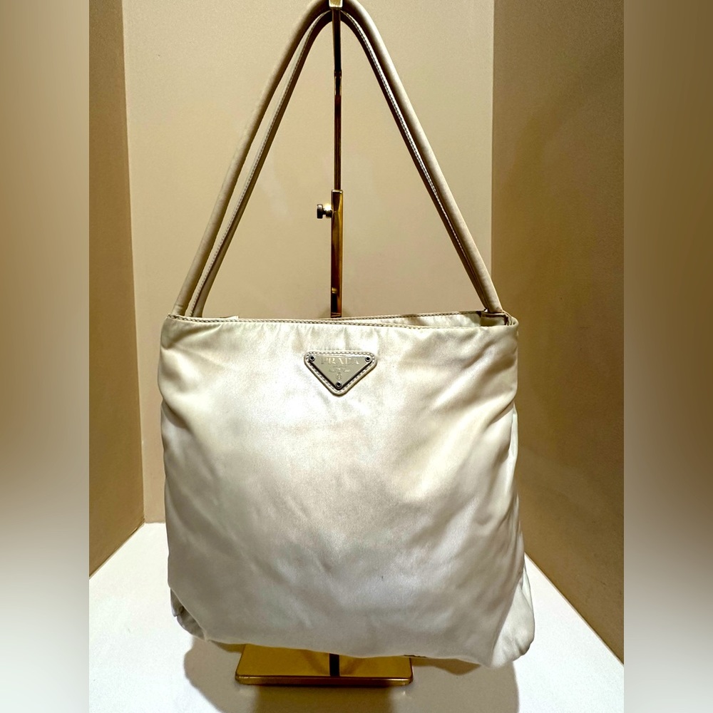 Prada City Cream Tessuto Nylon Handbag Small